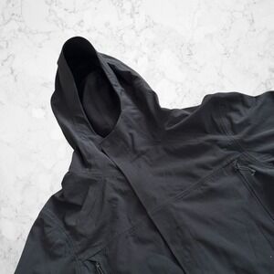 Lululemon Mens City to Hike Jacket Black Hooded Water Repellent Coat Size L